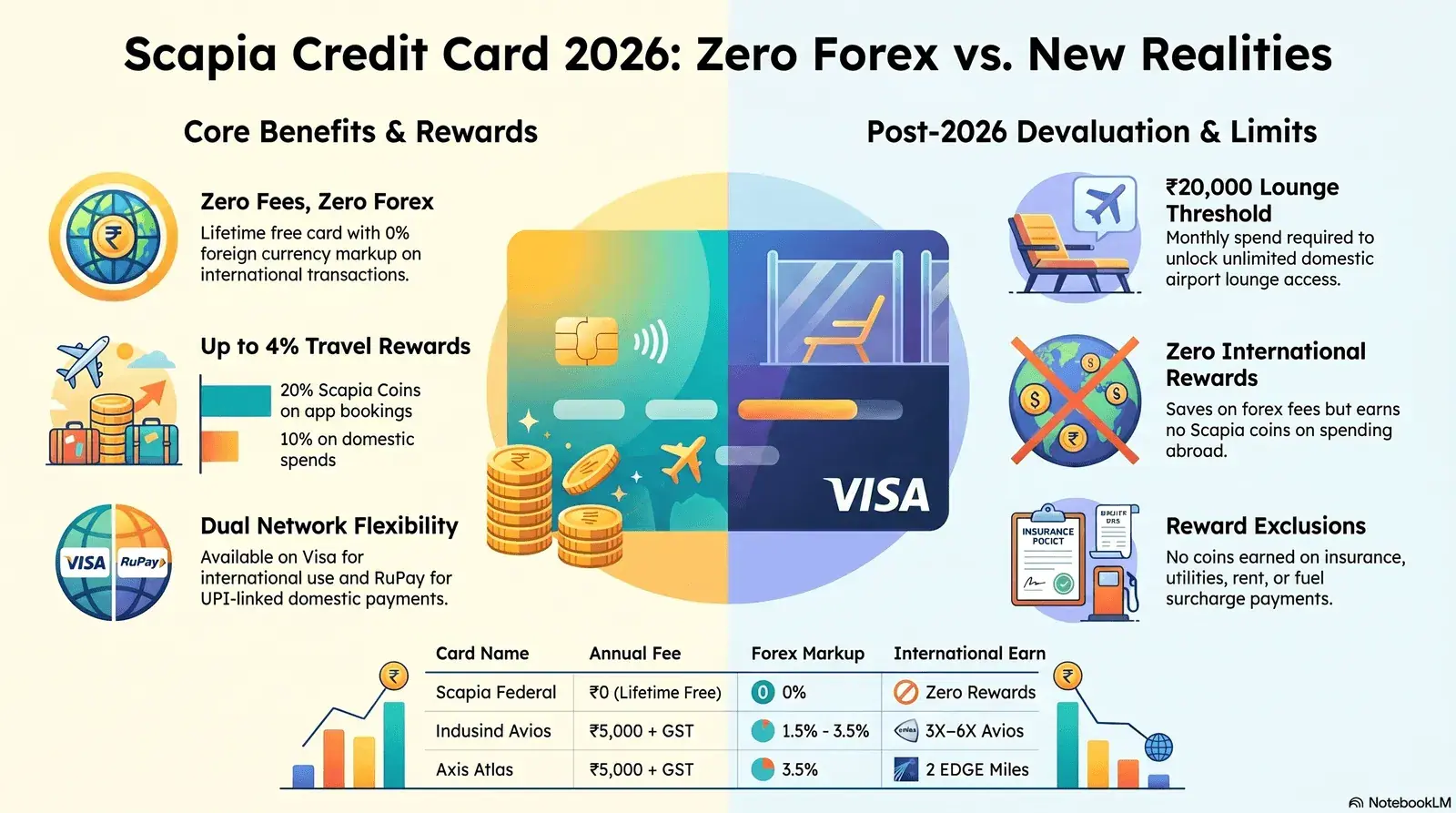 Federal Bank Scapia credit card 2026 — zero forex, lifetime free, rewards and lounge access guide
