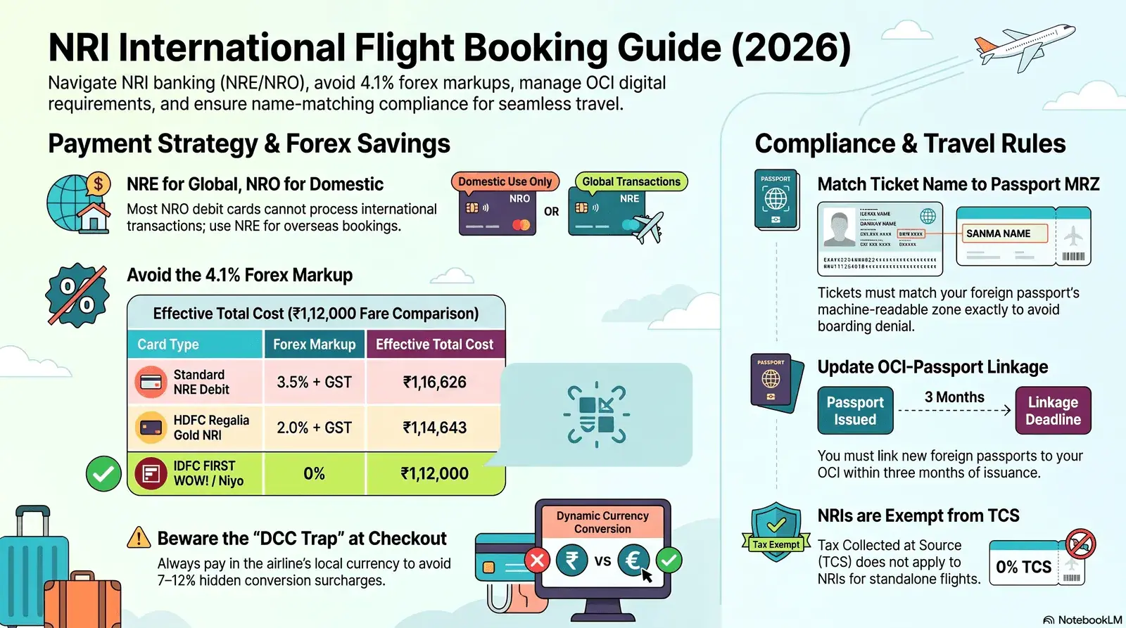 NRI Guide: Using Your NRE or NRO Account to Book International Flights Safely (2026)