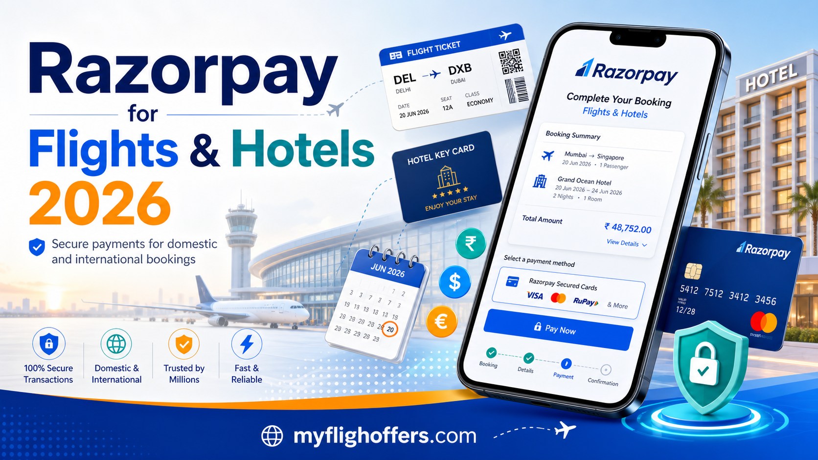 Razorpay payment gateway for flight and hotel bookings India 2026