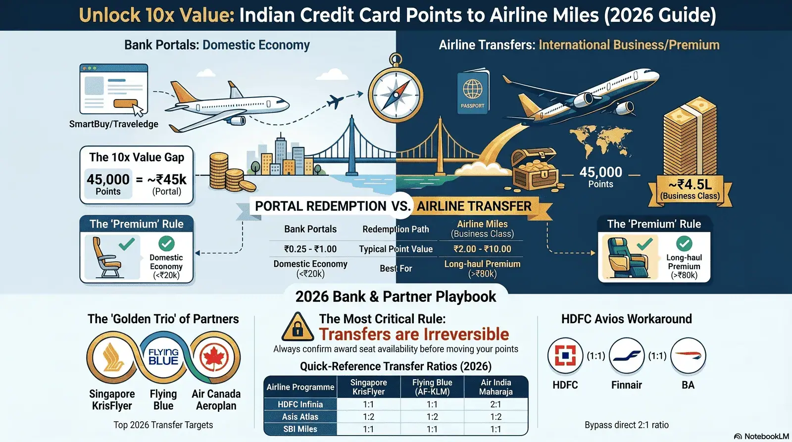 Transfer Indian credit card points to airline miles 2026 guide