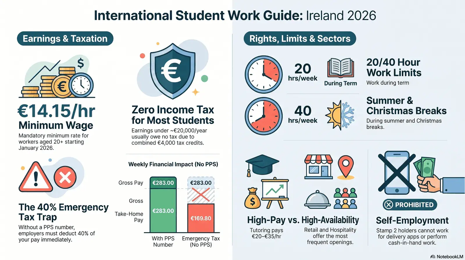 Best part-time jobs for international students in Ireland 2026 — sectors, pay rates and how to get hired on Stamp 2