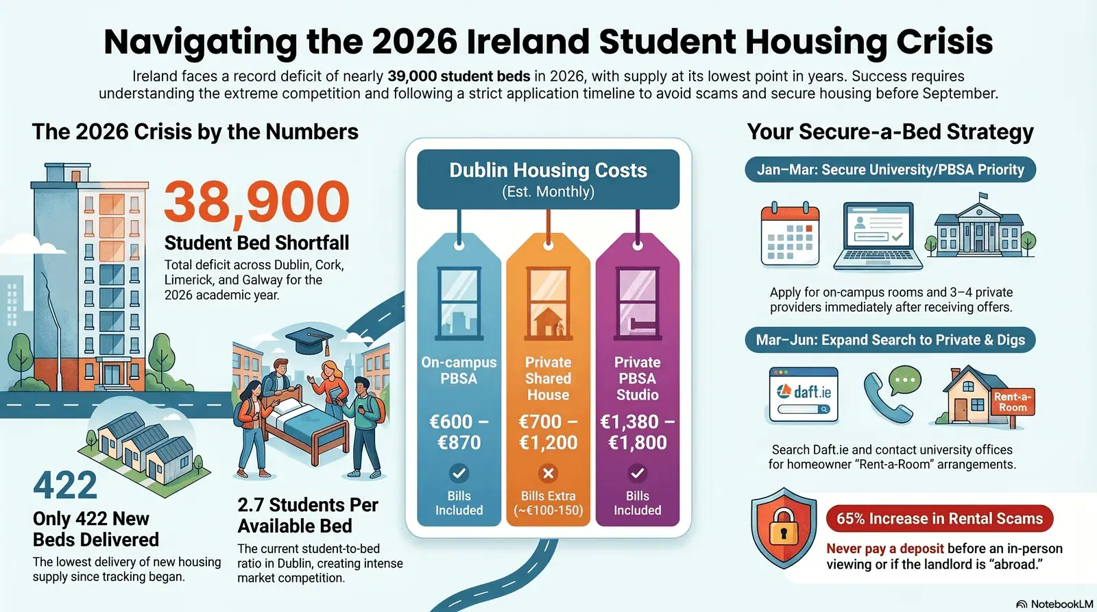 Ireland student accommodation crisis 2026 — guide to securing housing before September intake