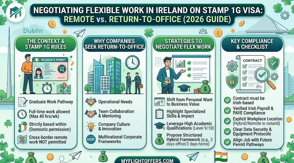 Stamp 1G graduate negotiating hybrid and remote working in Ireland 2026