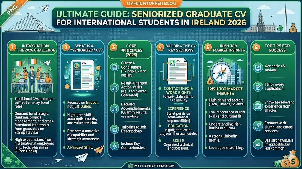 International student writing a seniorized graduate CV for the Irish job market in 2026