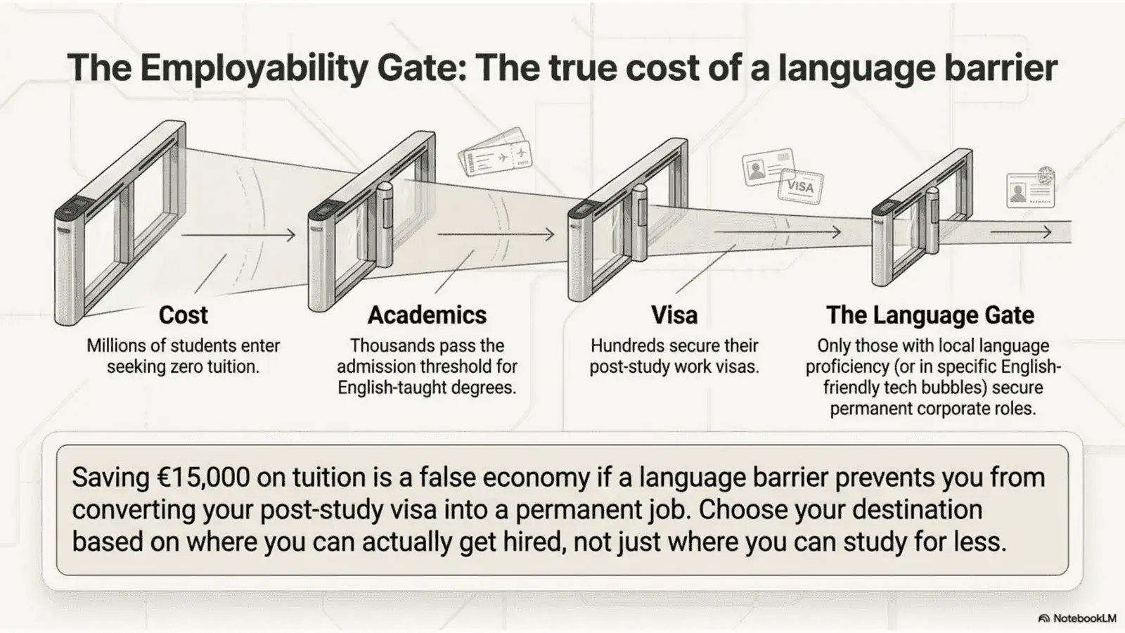 Employability Gate: Language barrier considerations for international students in Europe. True cost of a language barrier