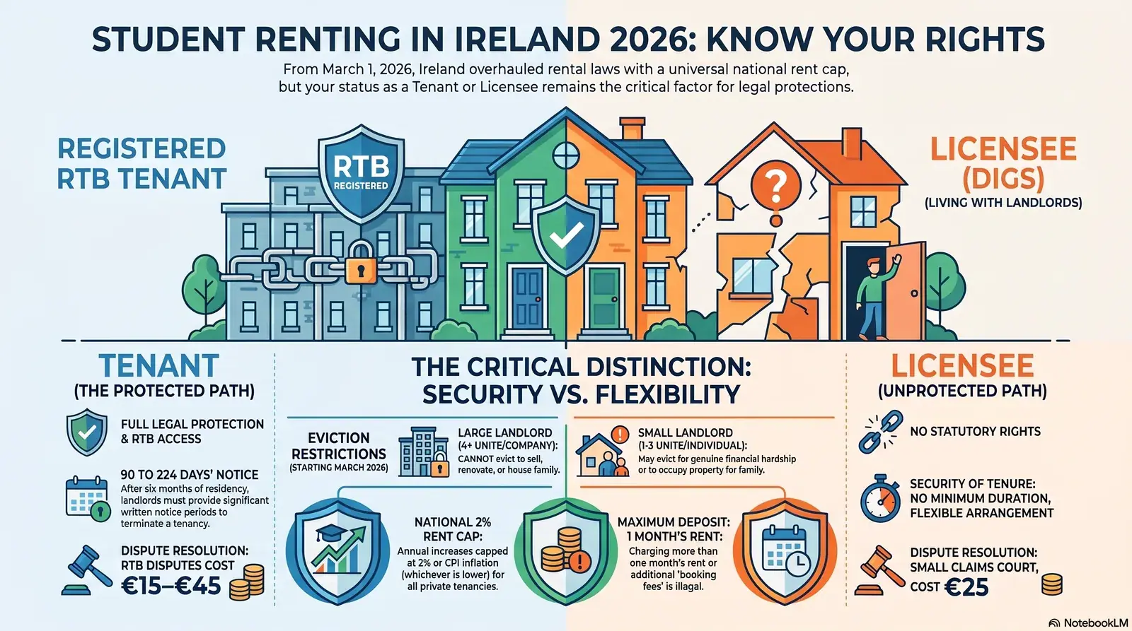 International student reviewing tenant rights and RTB rules in Ireland 2026