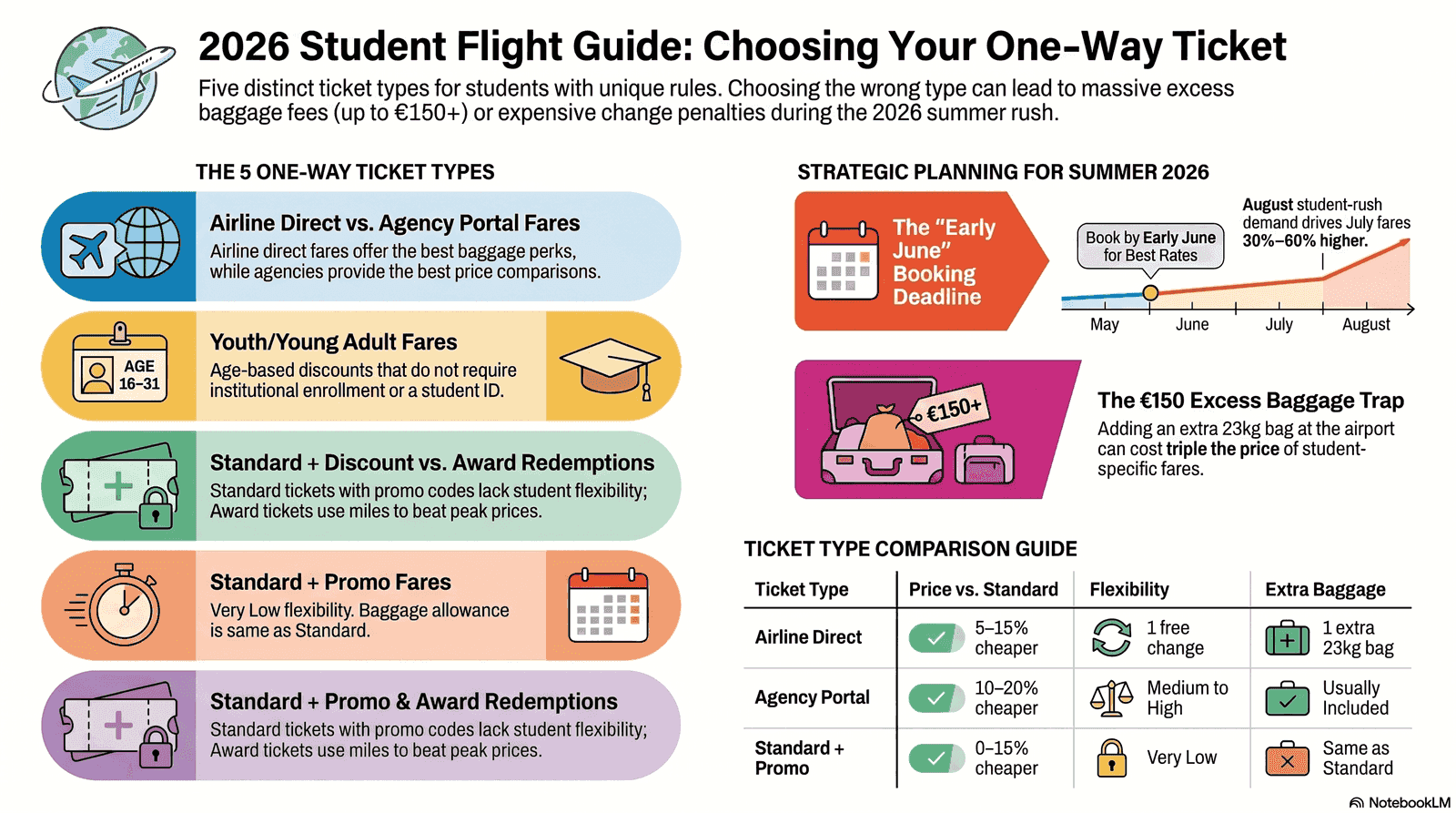 Types of One-Way Student Flight Tickets Complete 2026 Guide