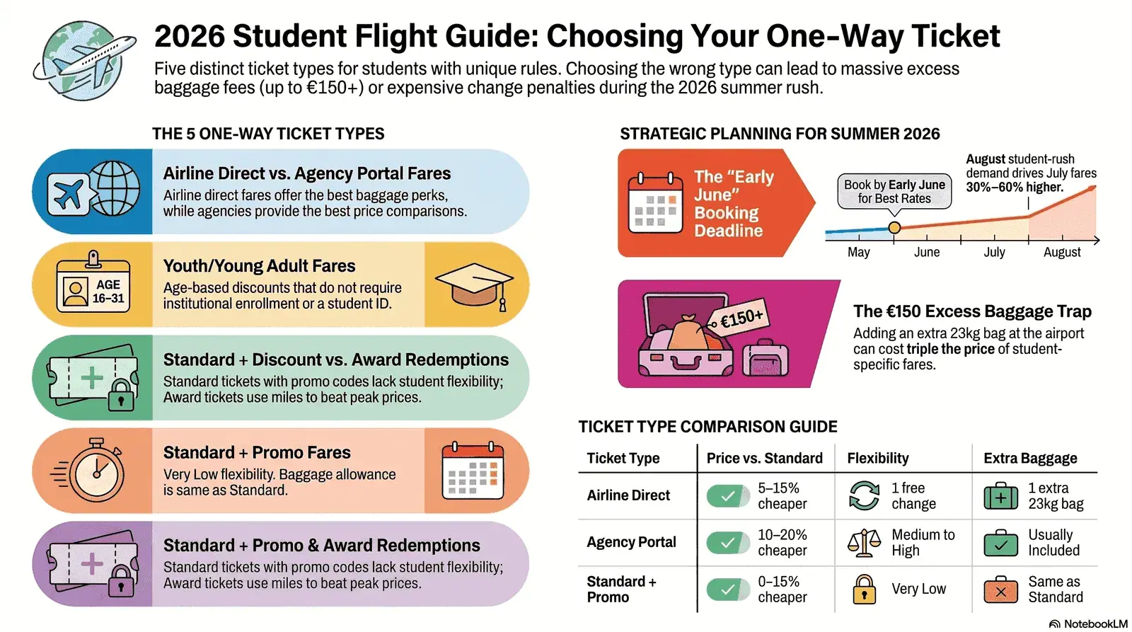 Types of One-Way Student Flight Tickets: Complete 2026 Guide for Indian and International Students