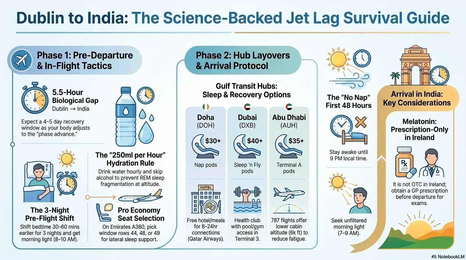 Science-backed guide to beating jet lag on Ireland-India long-haul flights