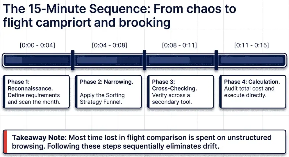 Smartest 15-min sequence to book cheap flights