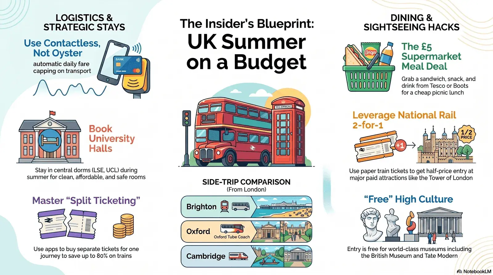 UK Summer Break infographic for budget travelers