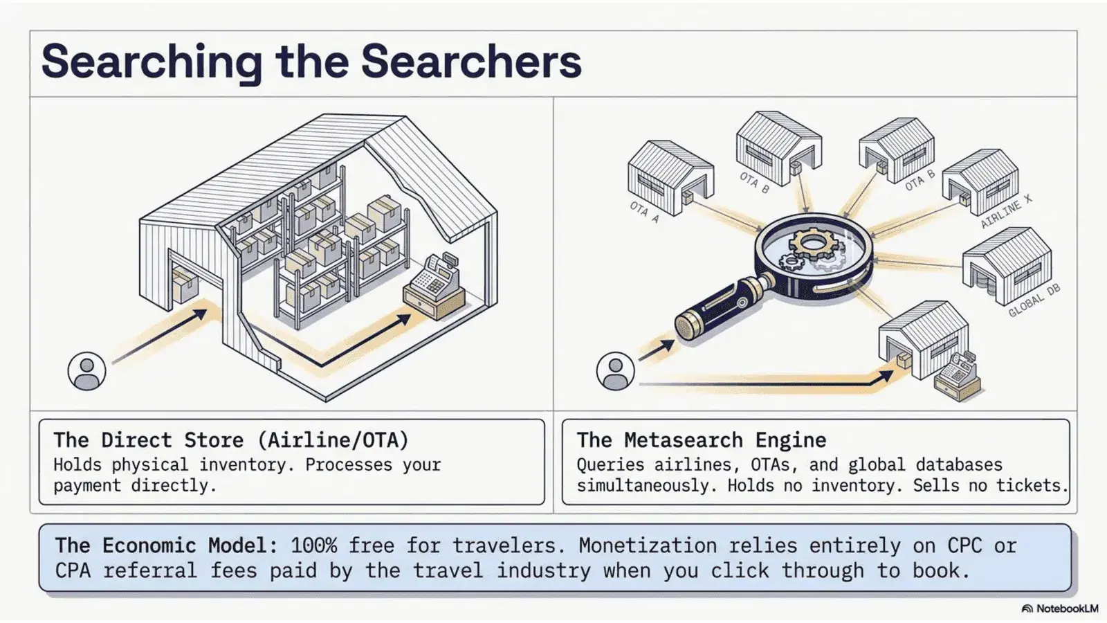 Metasearch fare comparison engine